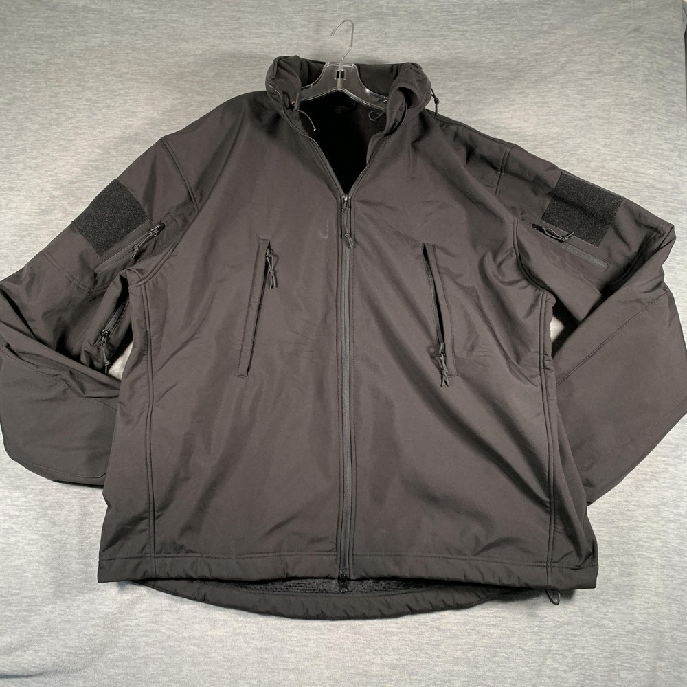 Rothco Jacket Mens 5XL Black Softshell Hooded Tactical‎ Military Outdoor Pockets